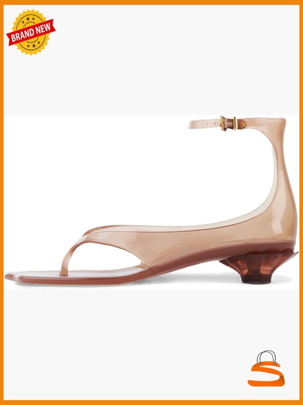 Clear Jelly Kitten Heel Sandals Ankle Strap Thong Heels Summer Dress Shoes